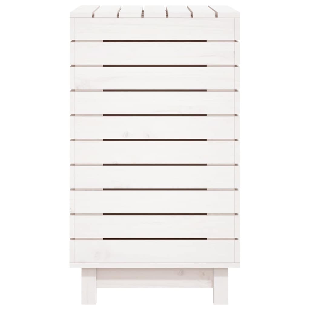 vasketøjskurv 88,5x44x76 cm massivt fyrretræ hvid