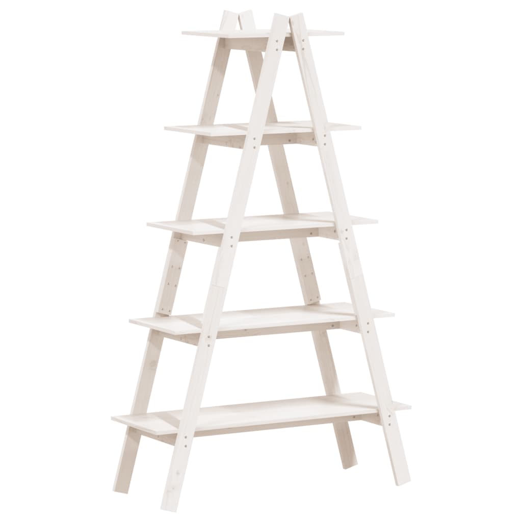 A-formet reol med 5 hylder 110x40x180,5 cm massivt fyrretræ