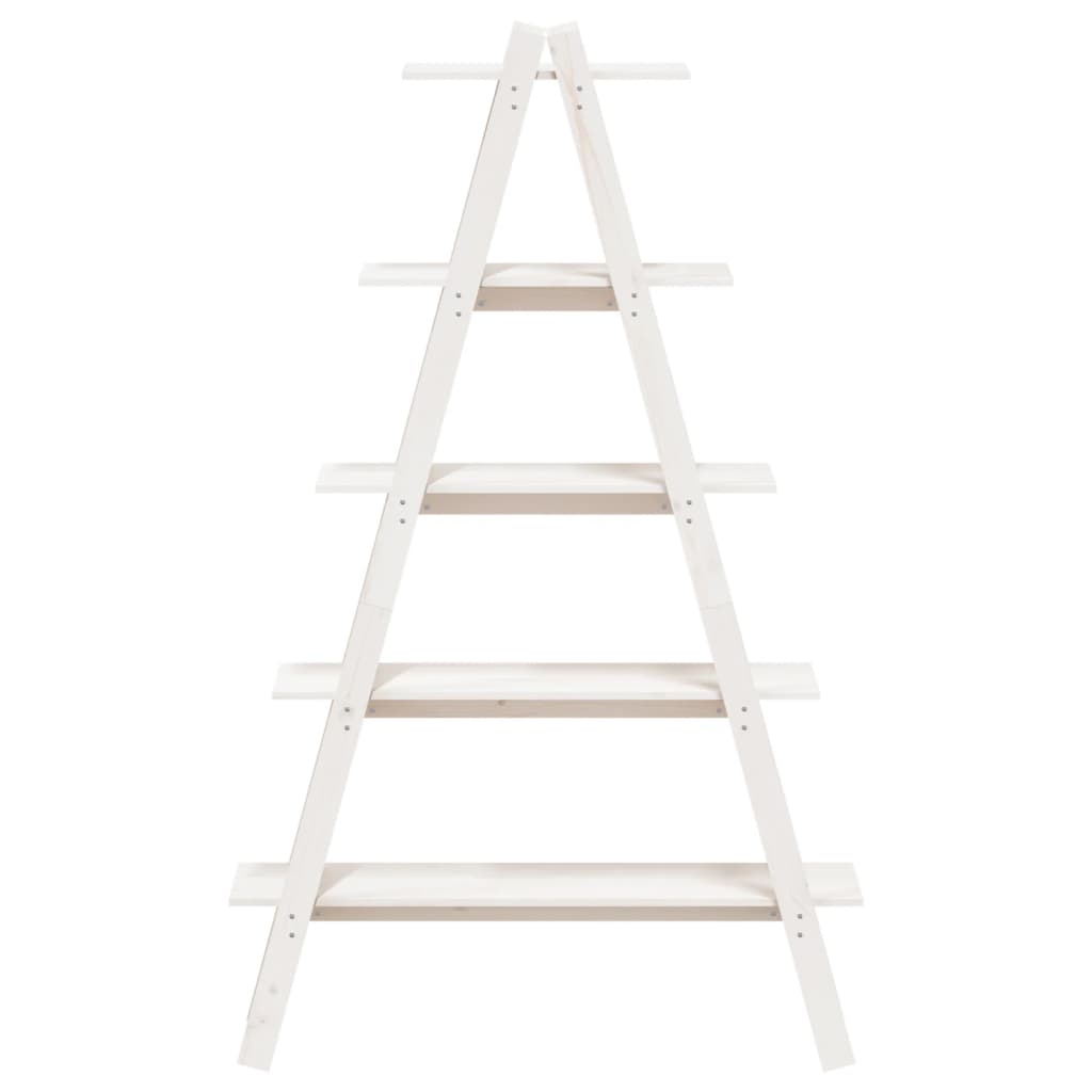 A-formet reol med 5 hylder 110x40x180,5 cm massivt fyrretræ