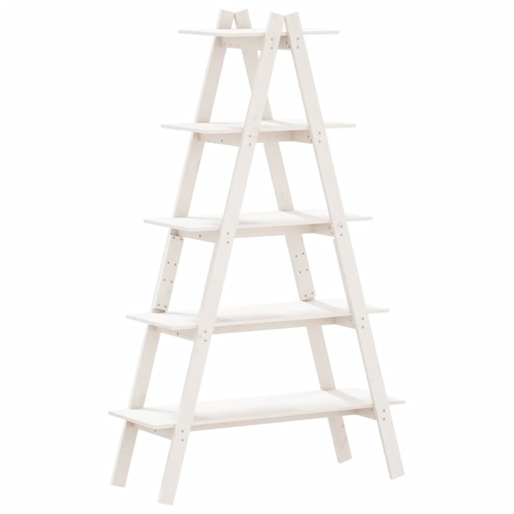 A-formet reol med 5 hylder 110x40x180,5 cm massivt fyrretræ