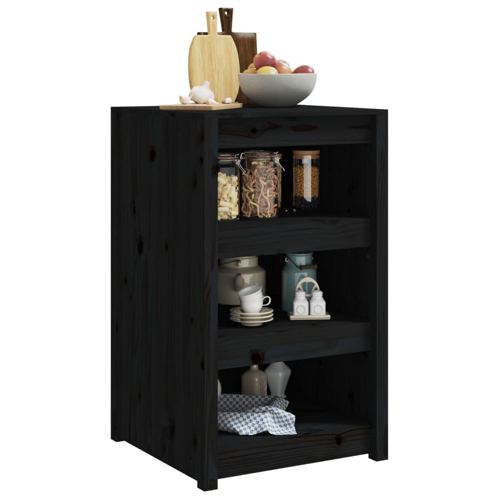 udendørs køkkenskab MEPPEL 55x55x92 cm massivt fyrretræ sort