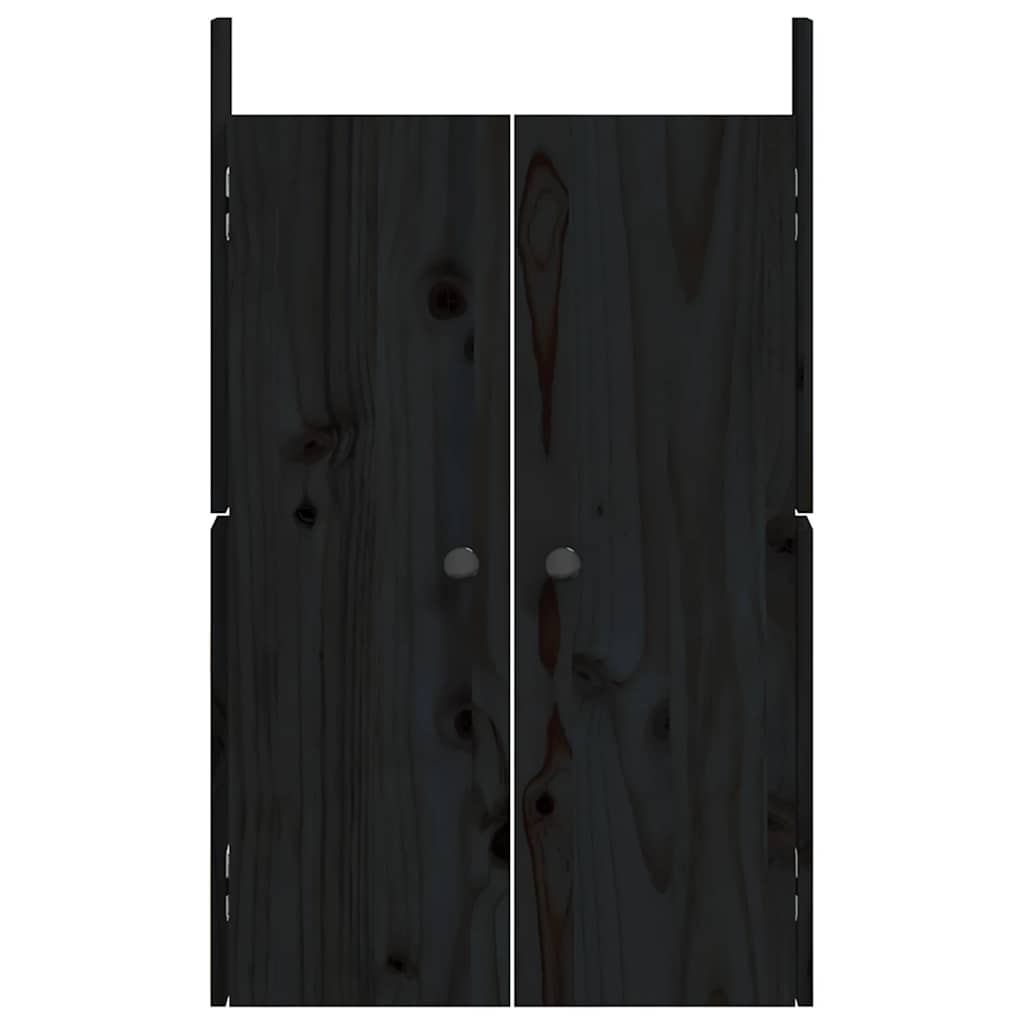 låge til udendørs køkkenskab MEPPEL 50x9x82 cm massivt fyrretræ sort