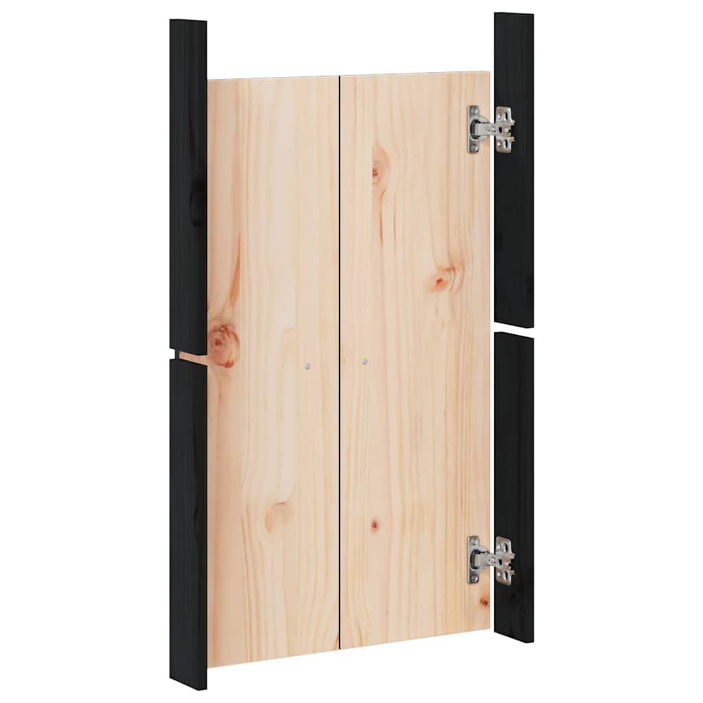 låge til udendørs køkkenskab MEPPEL 50x9x82 cm massivt fyrretræ sort
