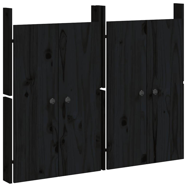 låge til udendørs køkkenskab MEPPEL 2 stk. 50x9x82 cm fyrretræ sort