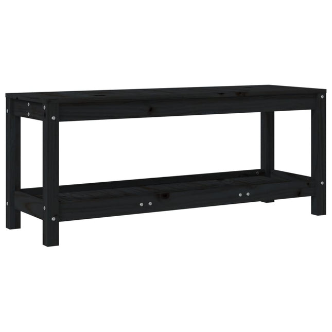 havebænk 108x35x45 cm massivt fyrretræ sort