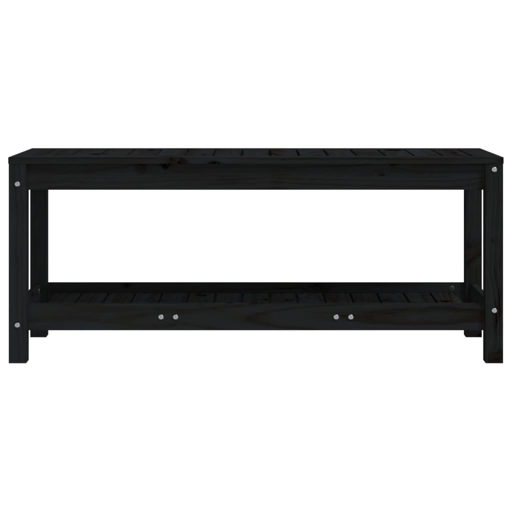 havebænk 108x35x45 cm massivt fyrretræ sort