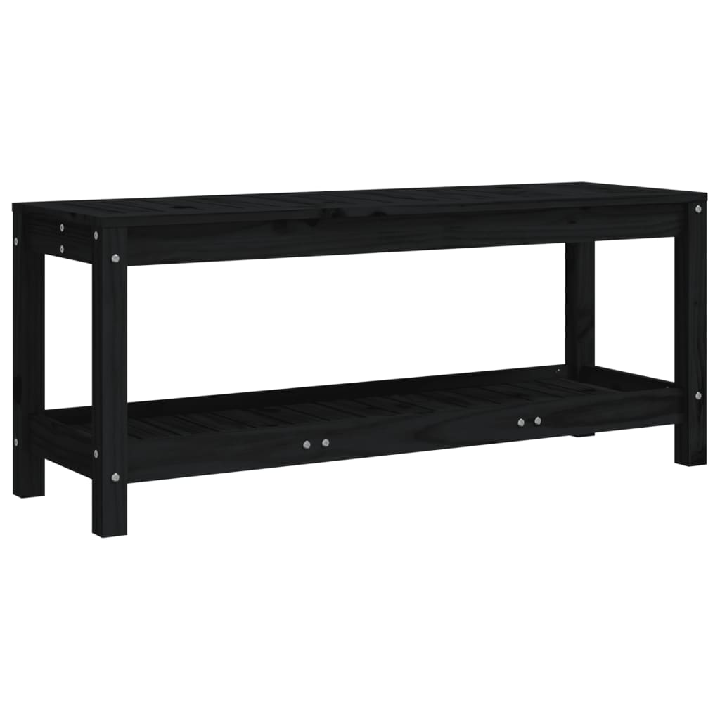 havebænk 108x35x45 cm massivt fyrretræ sort