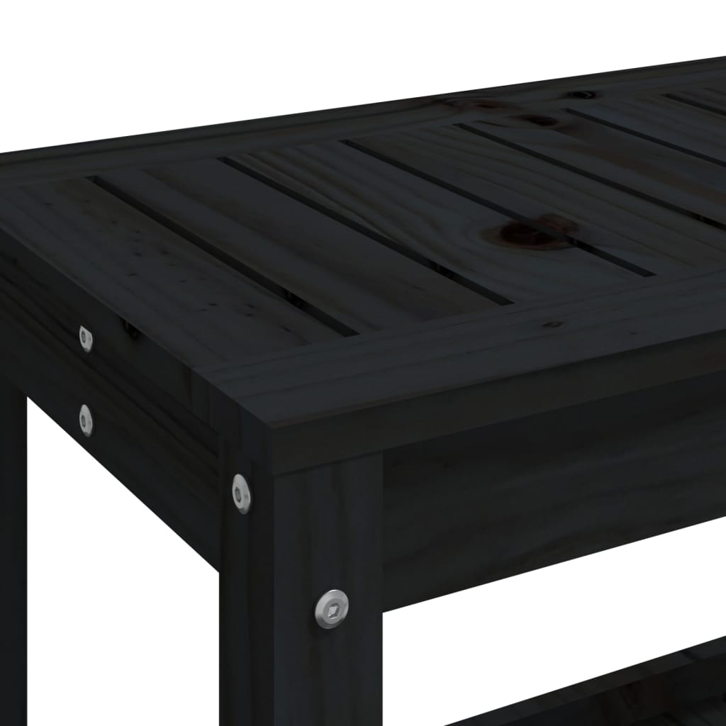 havebænk 108x35x45 cm massivt fyrretræ sort