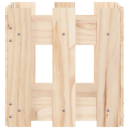 plantekasse med stakitdesign 30x30x30 cm massivt fyrretræ