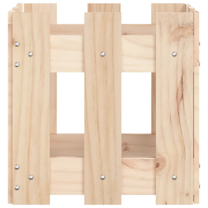 plantekasse med stakitdesign 30x30x30 cm massivt fyrretræ