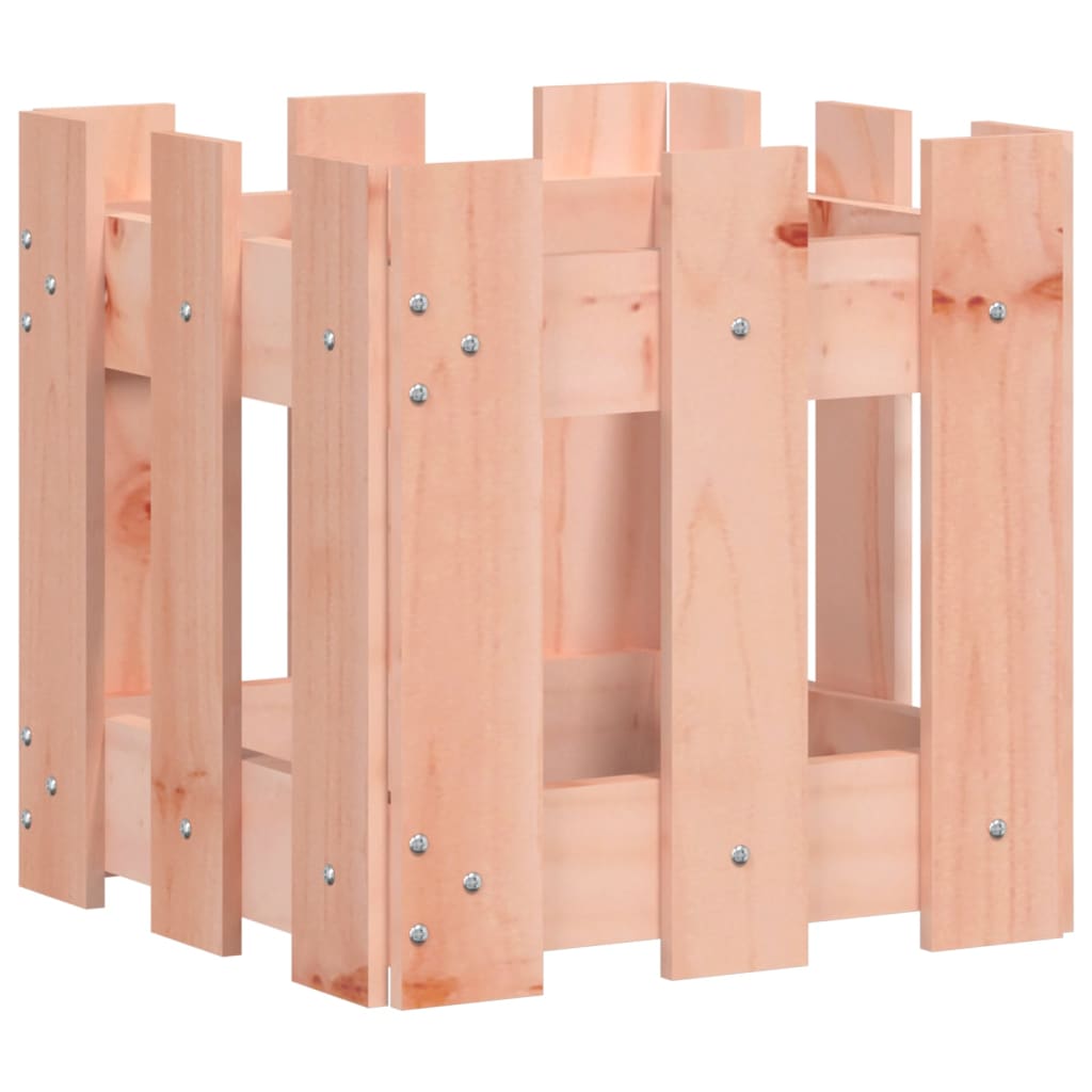 plantekasse med stakitdesign 30x30x30 cm massiv douglasfyr