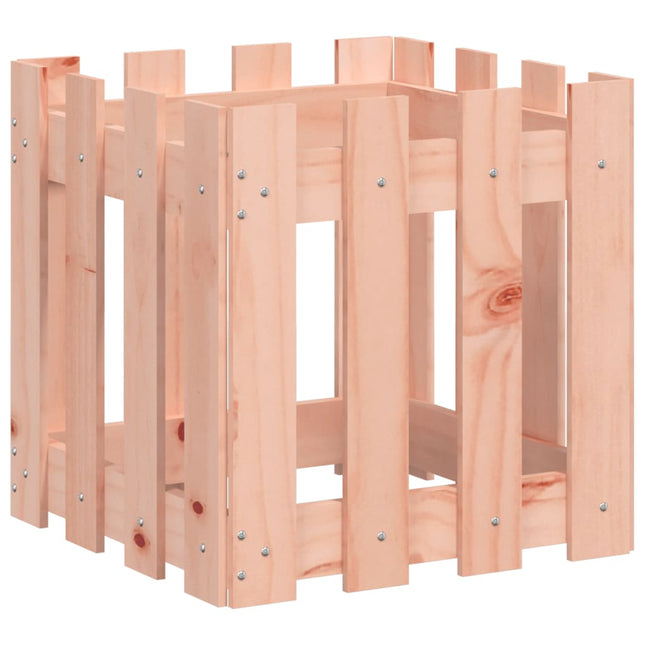 plantekasse med stakitdesign 40x40x40 cm massivt douglasfyr