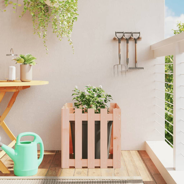 plantekasse med stakitdesign 50x50x50 cm massivt douglasfyr