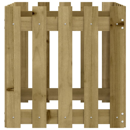 plantekasse med stakitdesign 50x50x50 cm imprægneret fyrretræ