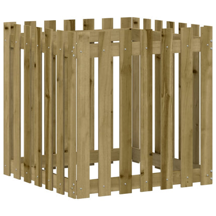 plantekasse med stakitdesign 70x70x70 cm imprægneret fyrretræ
