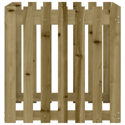 plantekasse med stakitdesign 70x70x70 cm imprægneret fyrretræ