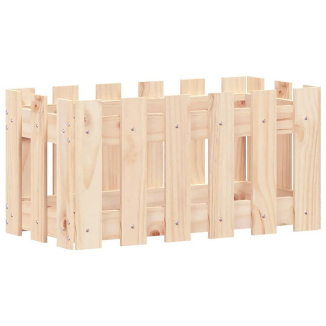 plantekasse med stakitdesign 60x30x30 cm massivt fyrretræ