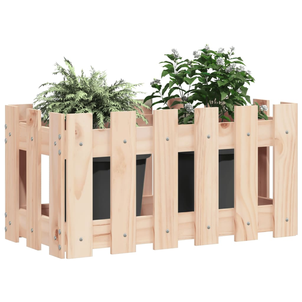 plantekasse med stakitdesign 60x30x30 cm massivt fyrretræ