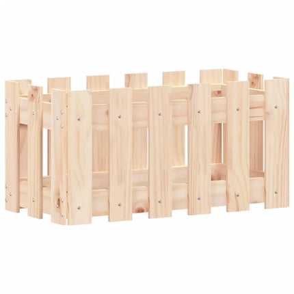 plantekasse med stakitdesign 60x30x30 cm massivt fyrretræ