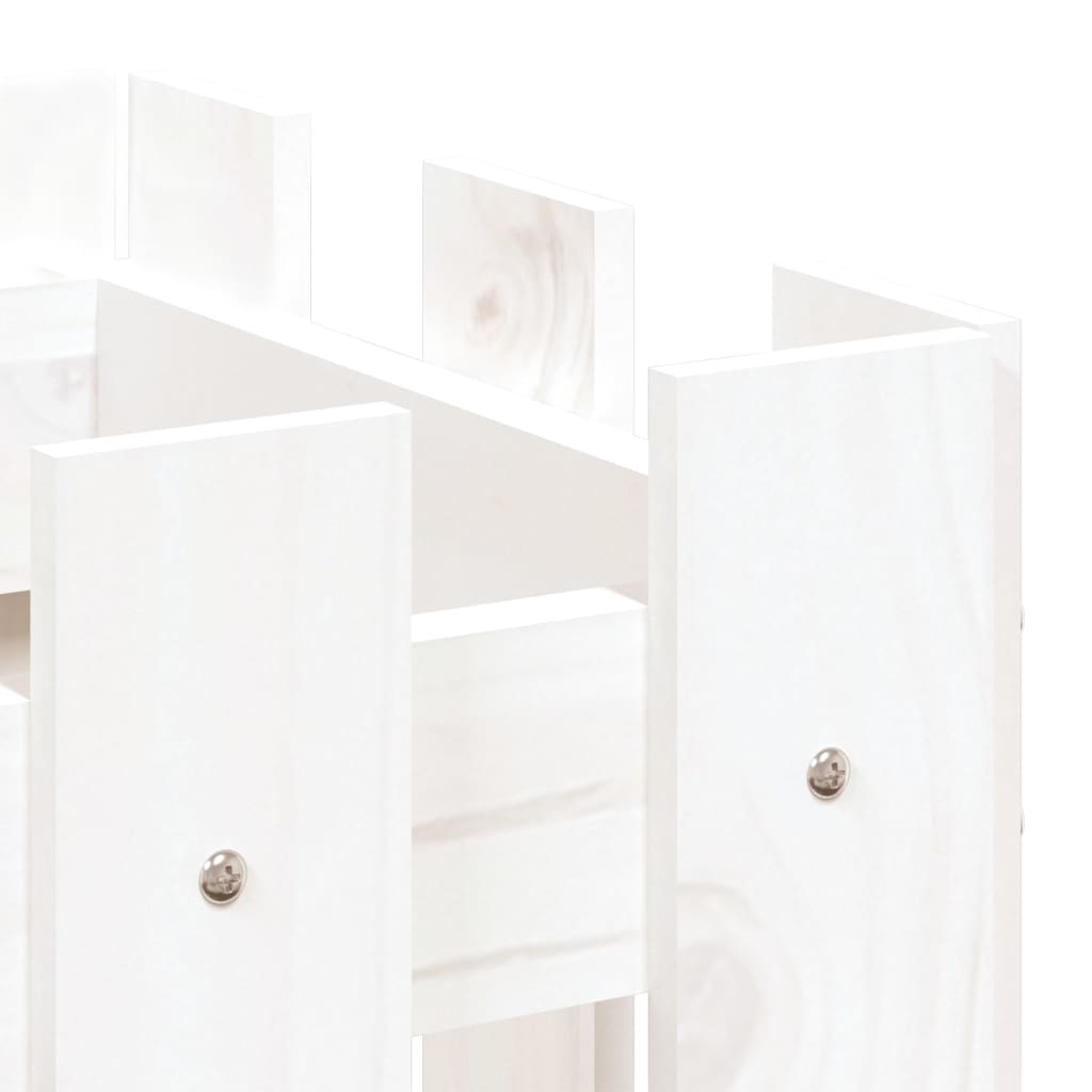 plantekasse med stakitdesign 60x30x30 cm massivt fyrretræ hvid