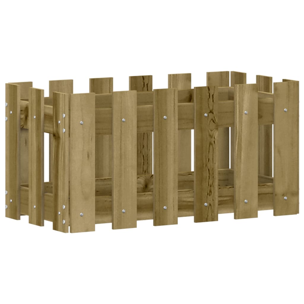 plantekasse med stakitdesign 60x30x30 cm imprægneret fyrretræ