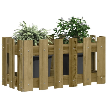 plantekasse med stakitdesign 60x30x30 cm imprægneret fyrretræ
