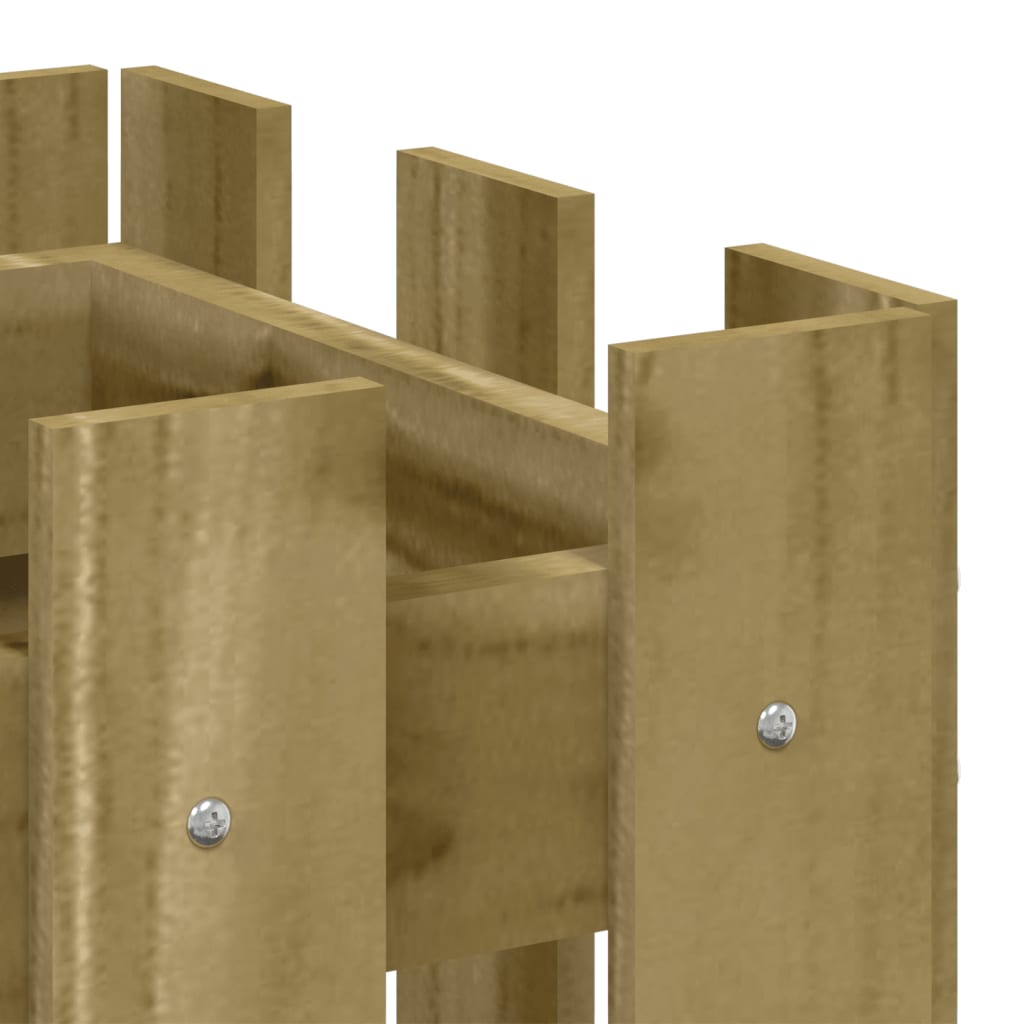 plantekasse med stakitdesign 60x30x30 cm imprægneret fyrretræ