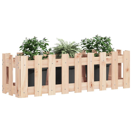 højbed med stakitdesign 100x30x30 cm massivt fyrretræ