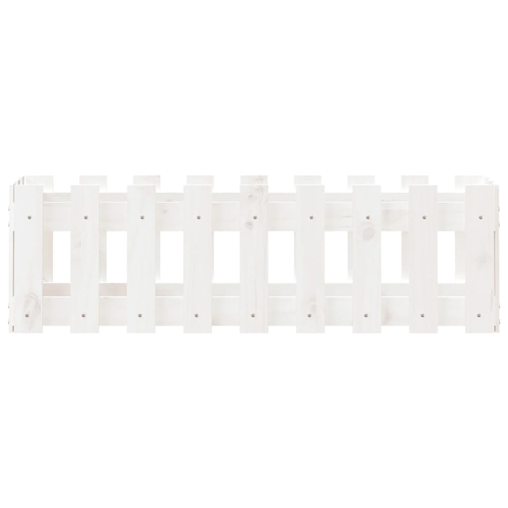 højbed med stakitdesign 100x30x30 cm massivt fyrretræ hvid