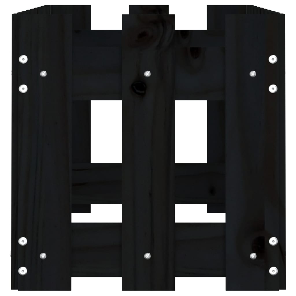 højbed med stakitdesign 100x30x30 cm massivt fyrretræ sort