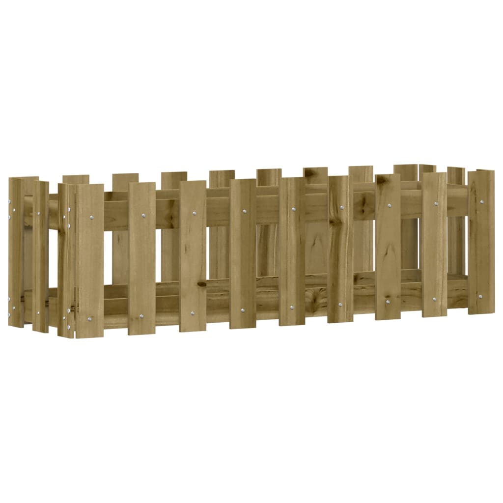 højbed med stakitdesign 100x30x30 cm imprægneret fyrretræ