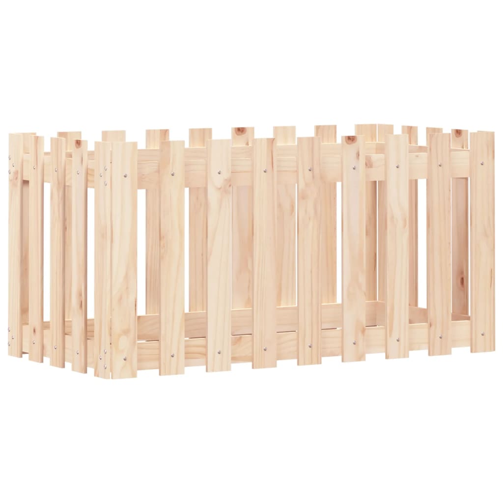 højbed med stakitdesign 100x50x50 cm massivt fyrretræ