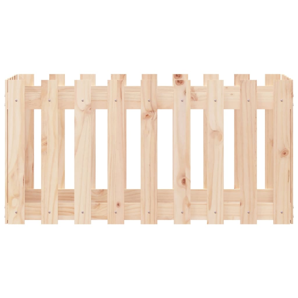 højbed med stakitdesign 100x50x50 cm massivt fyrretræ