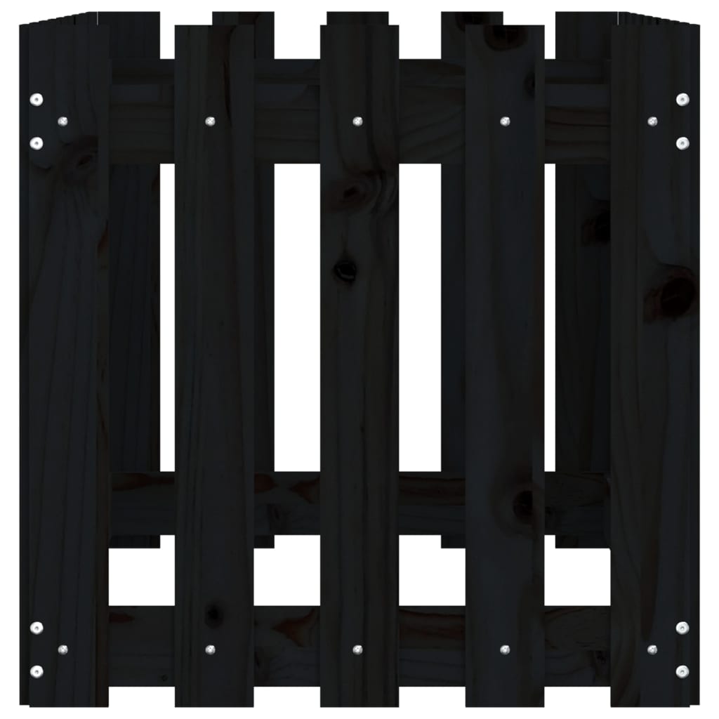 højbed med stakitdesign 100x50x50 cm massivt fyrretræ sort