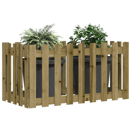 højbed med stakitdesign 100x50x50 cm imprægneret fyrretræ