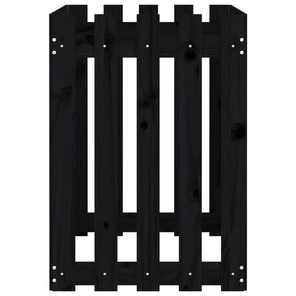 højbed med stakitdesign 100x50x70 cm massivt fyrretræ sort