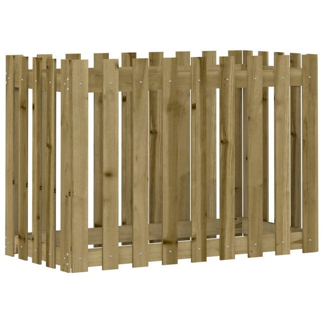 højbed med stakitdesign 100x50x70 cm imprægneret fyrretræ