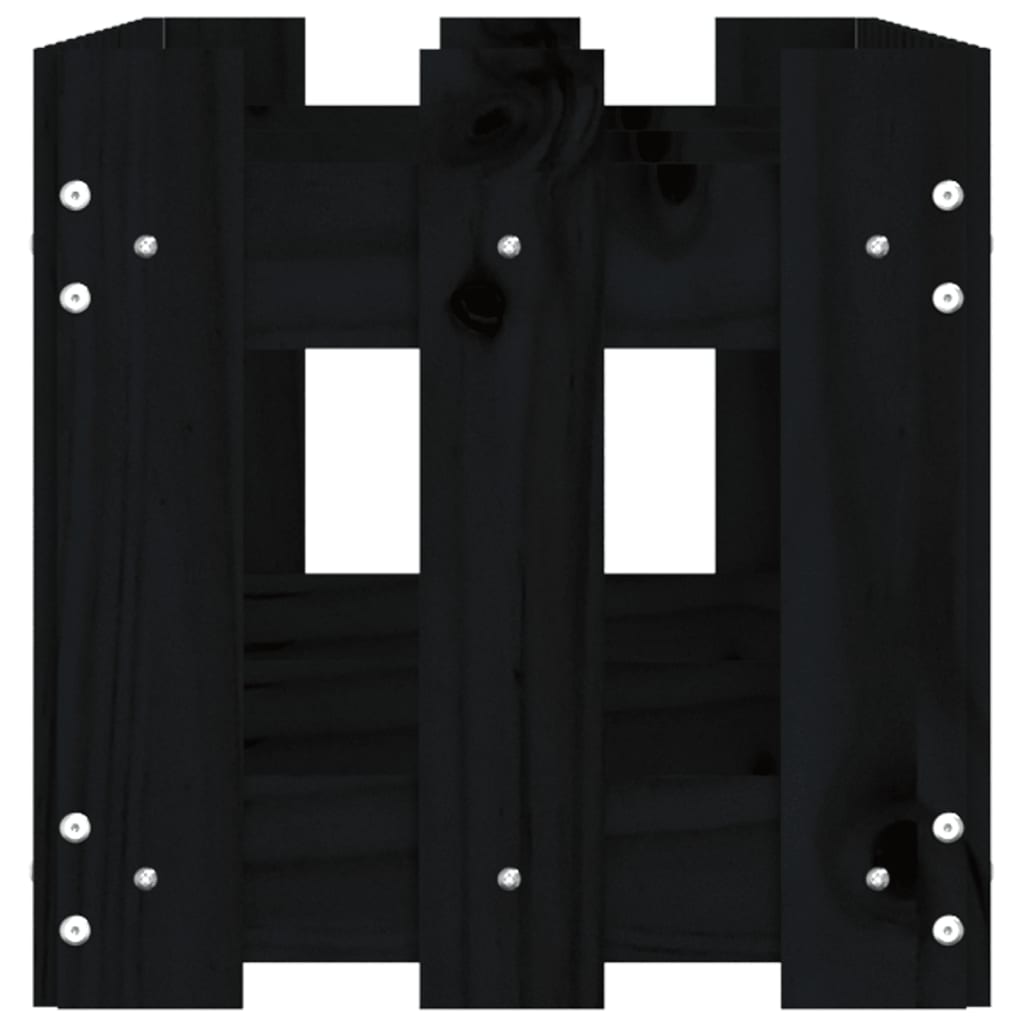 højbed med stakitdesign 150x30x30 cm massivt fyrretræ sort