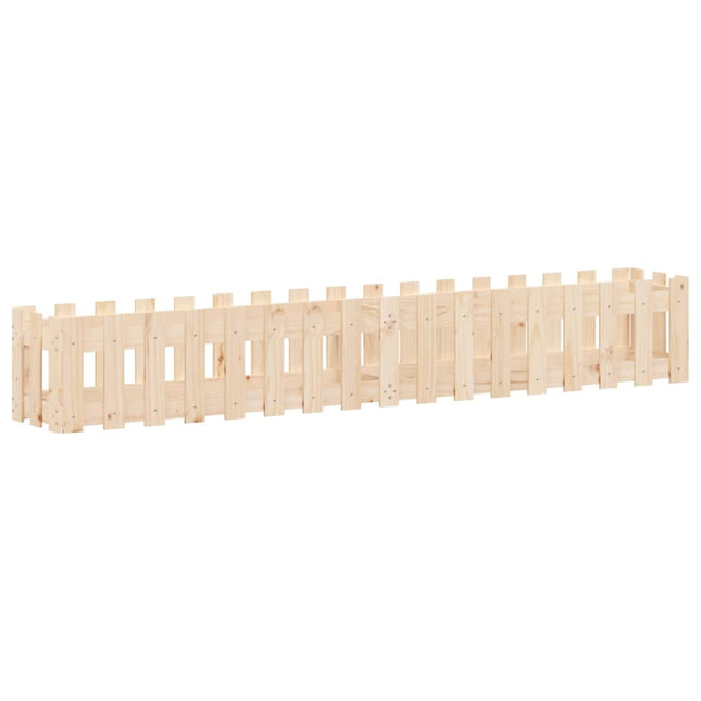 højbed med stakitdesign 200x30x30 cm massivt fyrretræ