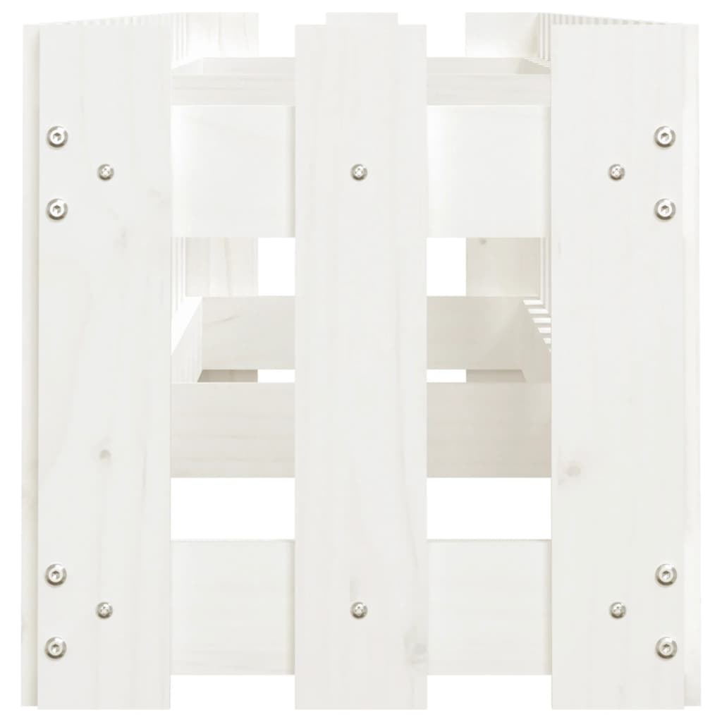 højbed med stakitdesign 200x30x30 cm massivt fyrretræ hvid