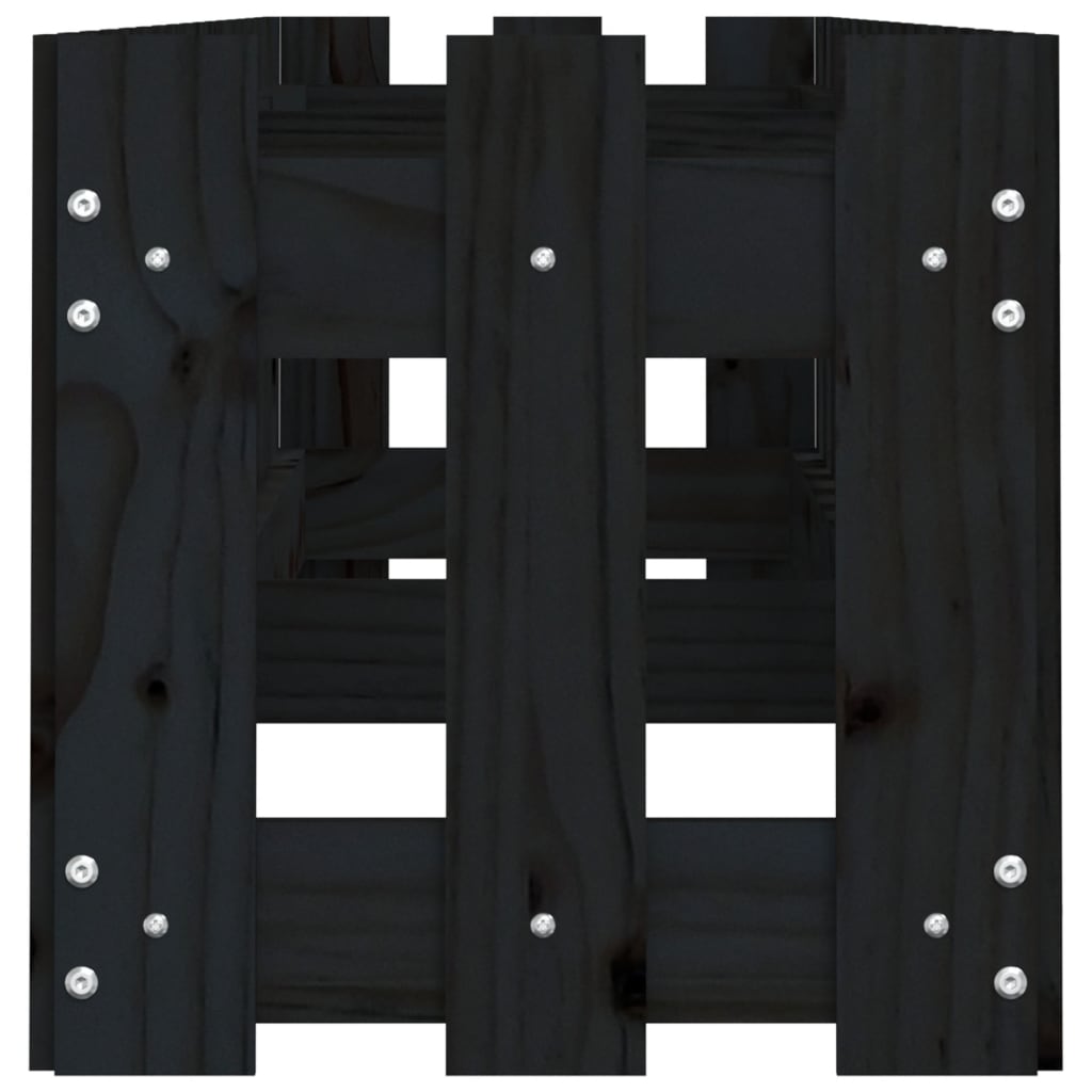 højbed med stakitdesign 200x30x30 cm massivt fyrretræ sort