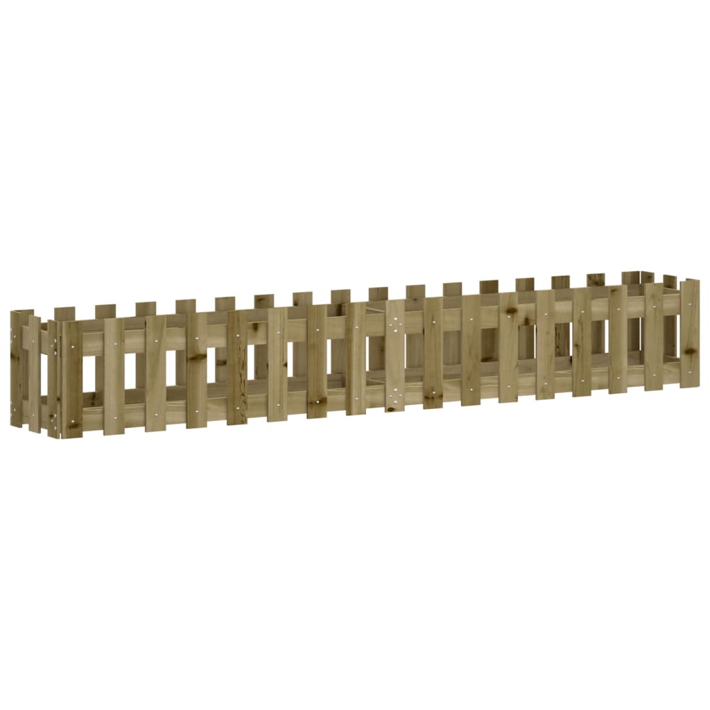 højbed med stakitdesign 200x30x30 cm imprægneret fyrretræ