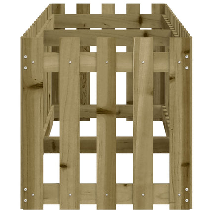 højbed med stakitdesign 200x50x50 cm imprægneret fyrretræ