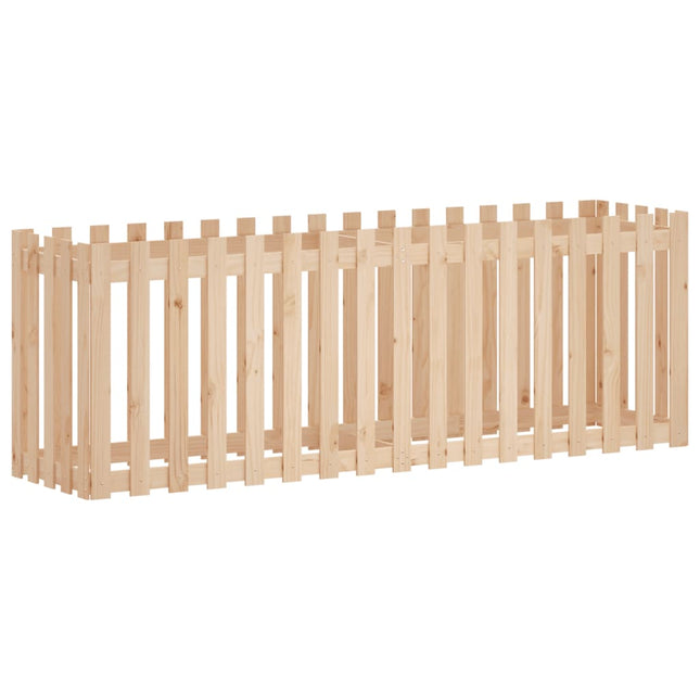 højbed med stakitdesign 200x50x70 cm massivt fyrretræ