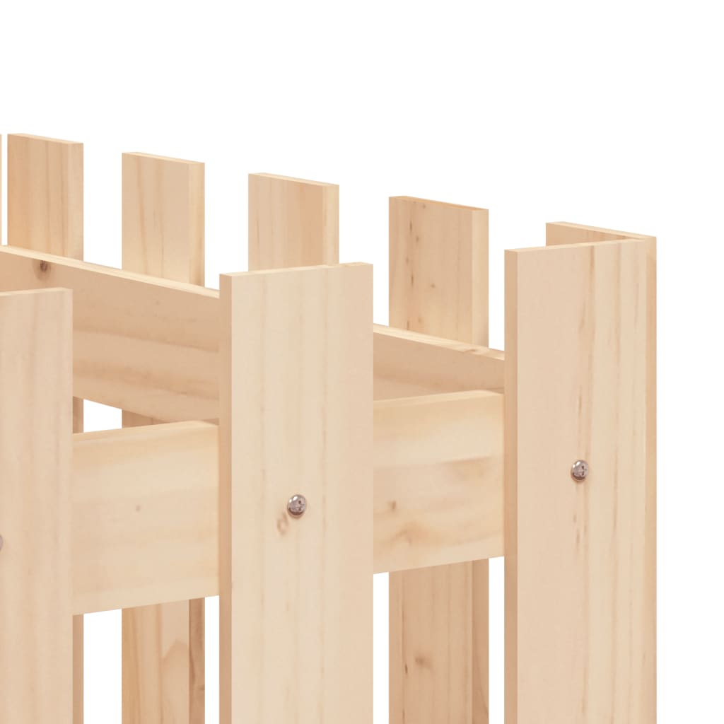 højbed med stakitdesign 200x50x70 cm massivt fyrretræ