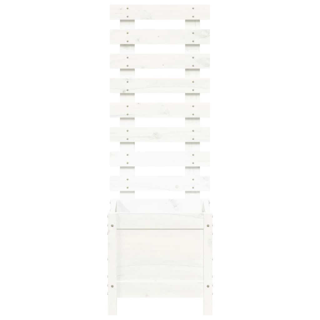 plantekasse med stativ 39x39,5x114 cm massivt fyrretræ hvid