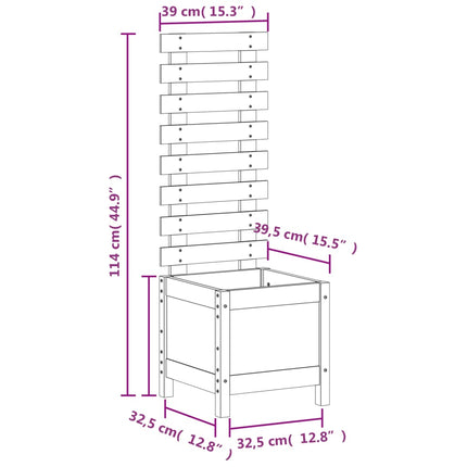 plantekasse med stativ 39x39,5x114 cm massivt douglasgran