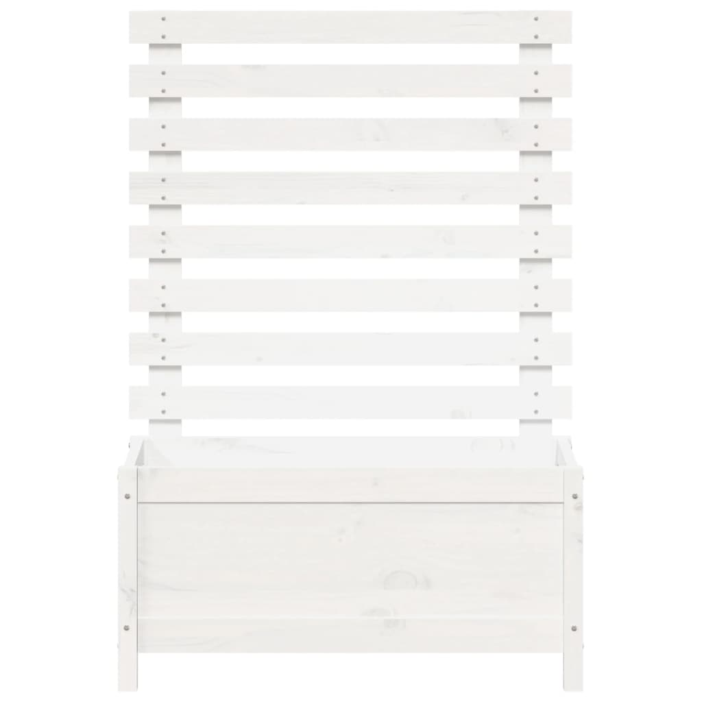 plantekasse med stativ 79x39,5x114 cm massivt fyrretræ hvid