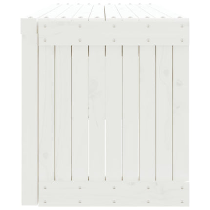 havebænk 212,5x40,5x45 cm udvideligt design massivt fyr hvid