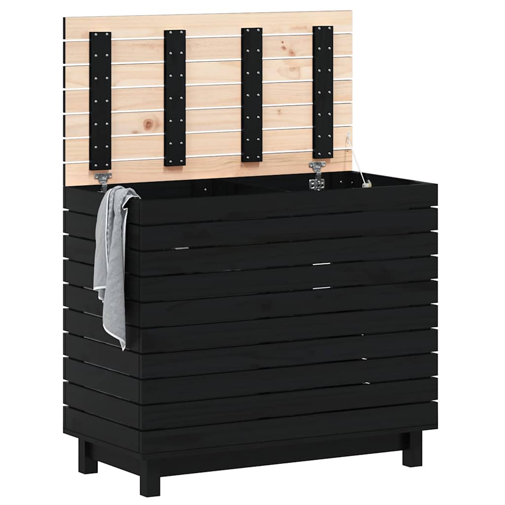 vasketøjskurv 88,5x44x76 cm massivt fyrretræ